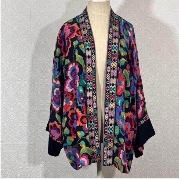Johnny Was Sweaters - Johnny Was Floral Open-Front Women’s kimono